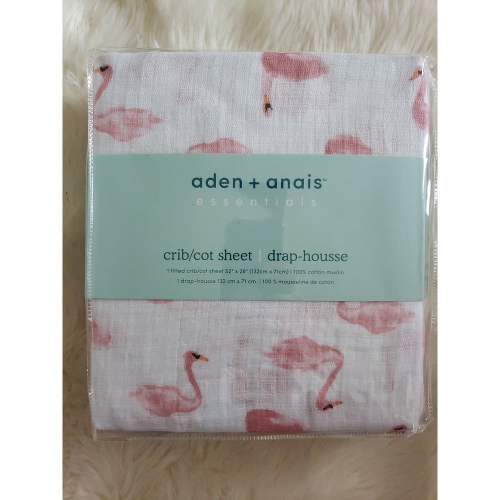 aden + anais Essentials Classic Crib Sheet, 100% Cotton Briar Rose - Swans